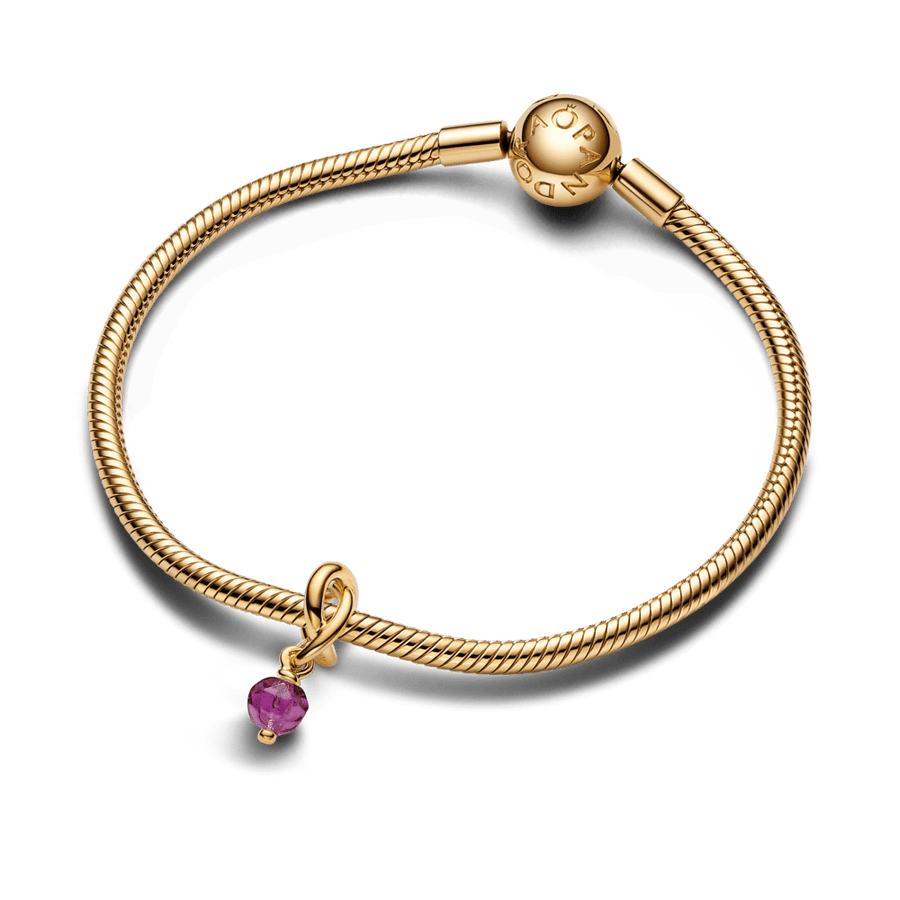 Šlifuotas apvalus kabantis pakabukas „Violetinė begalybė“ - Pandora Lietuva