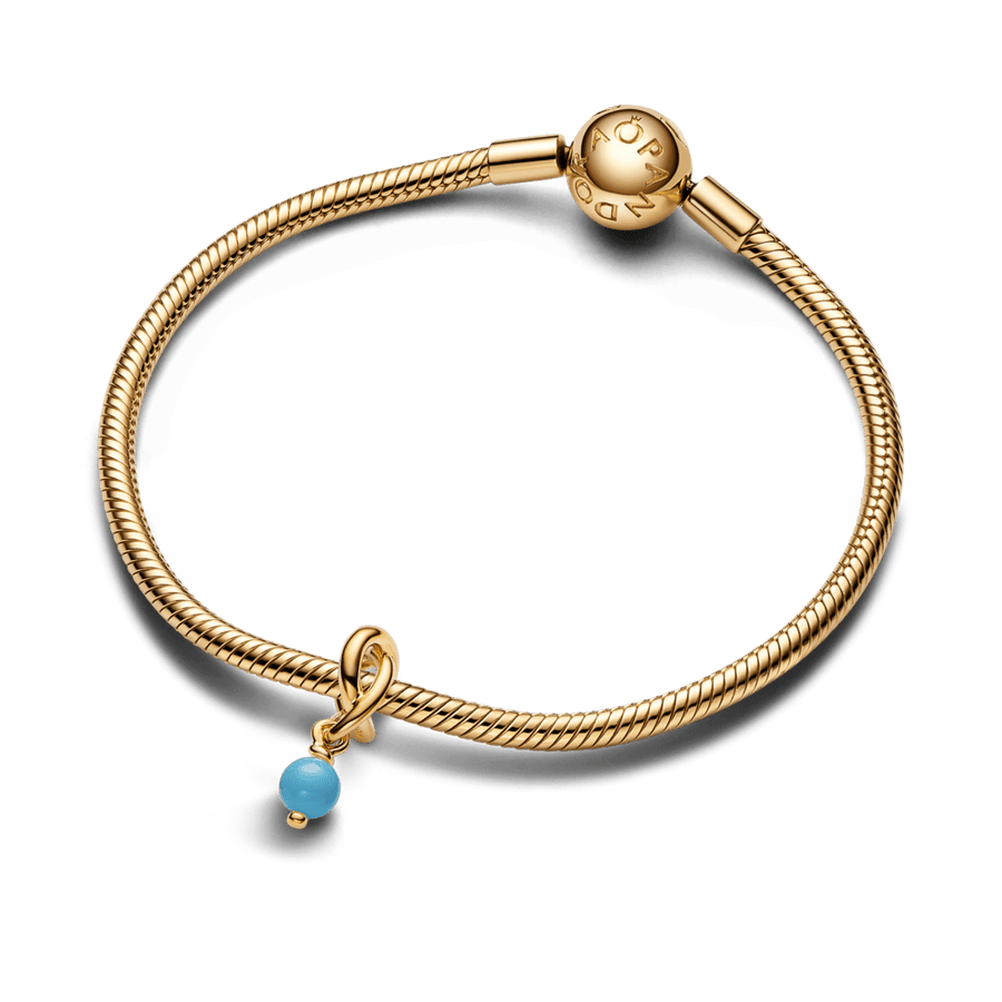 Šlifuotas apvalus kabantis pakabukas „Žalsvai mėlyna begalybė“ - Pandora Lietuva