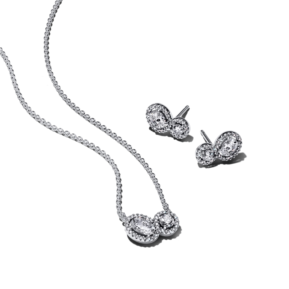 Spindinčios aureolės vėrinio ir auskarų dovanų rinkinys - Pandora Lietuva