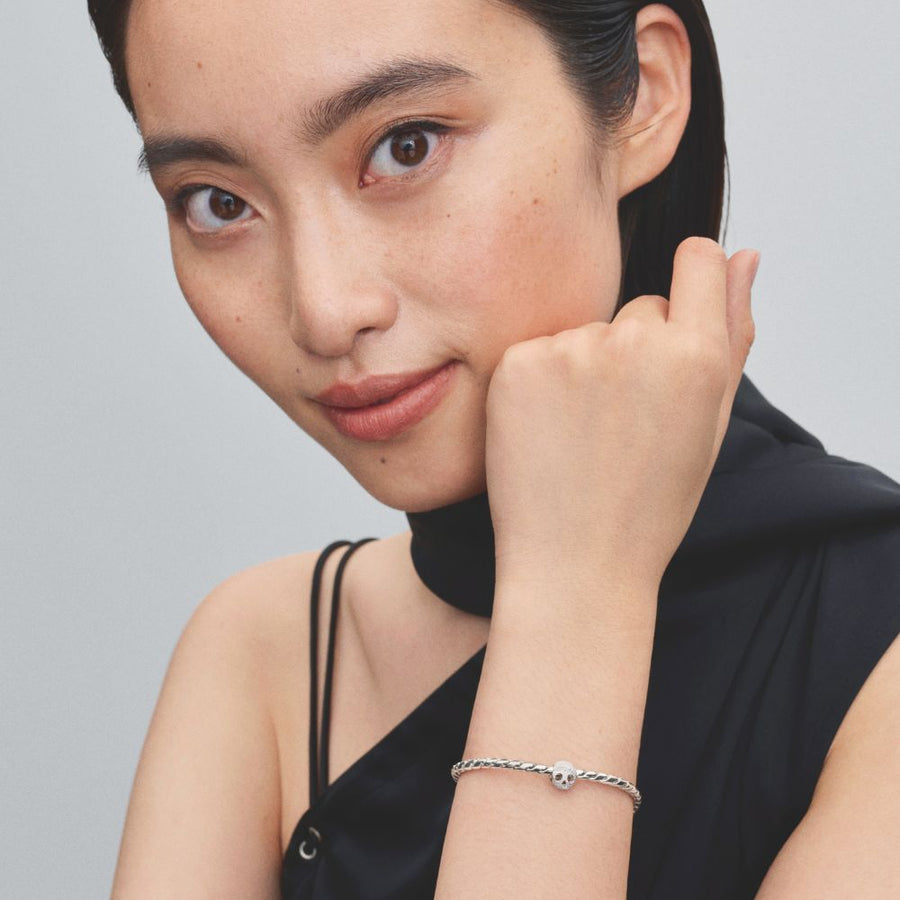 Tekstūrinis mini karoliukas „Kaukolė“ - Pandora Lietuva