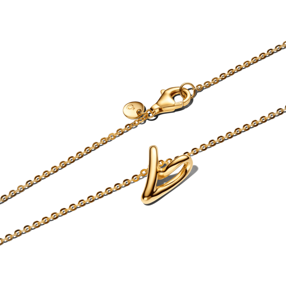 Vėrinys su mažu organiškos formos širdies pakabučiu - Pandora Lietuva