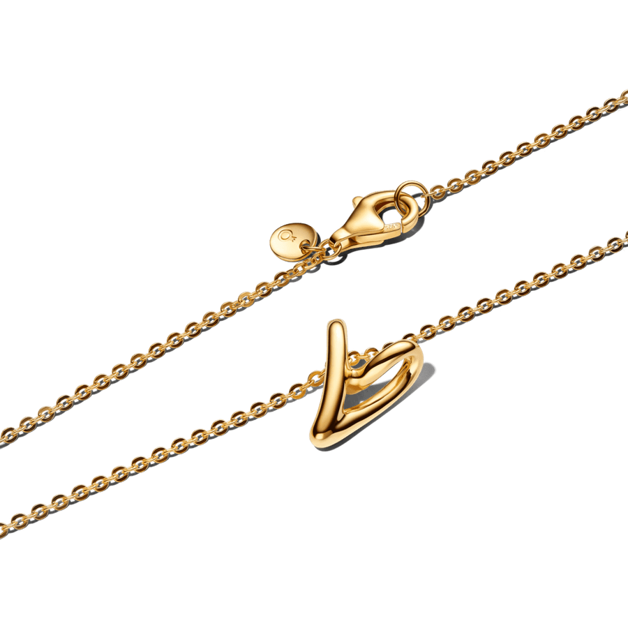 Vėrinys su mažu organiškos formos širdies pakabučiu - Pandora Lietuva