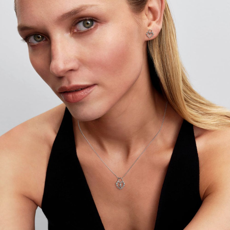 Vėrinys su pakabučiu „Spindinti širdies formos spynelė“ - Pandora Lietuva