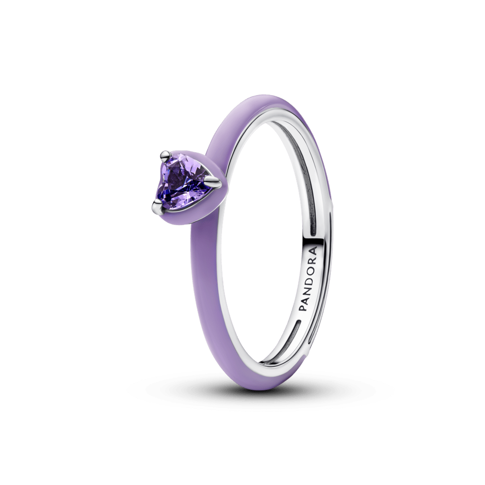 Žiedas „Violetinės čakros širdis“ - Pandora Lietuva