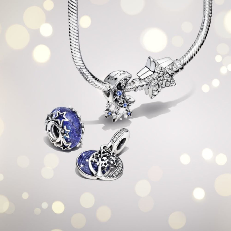 Žvaigždės ir pusmėnulio karoliukas - Pandora Lietuva