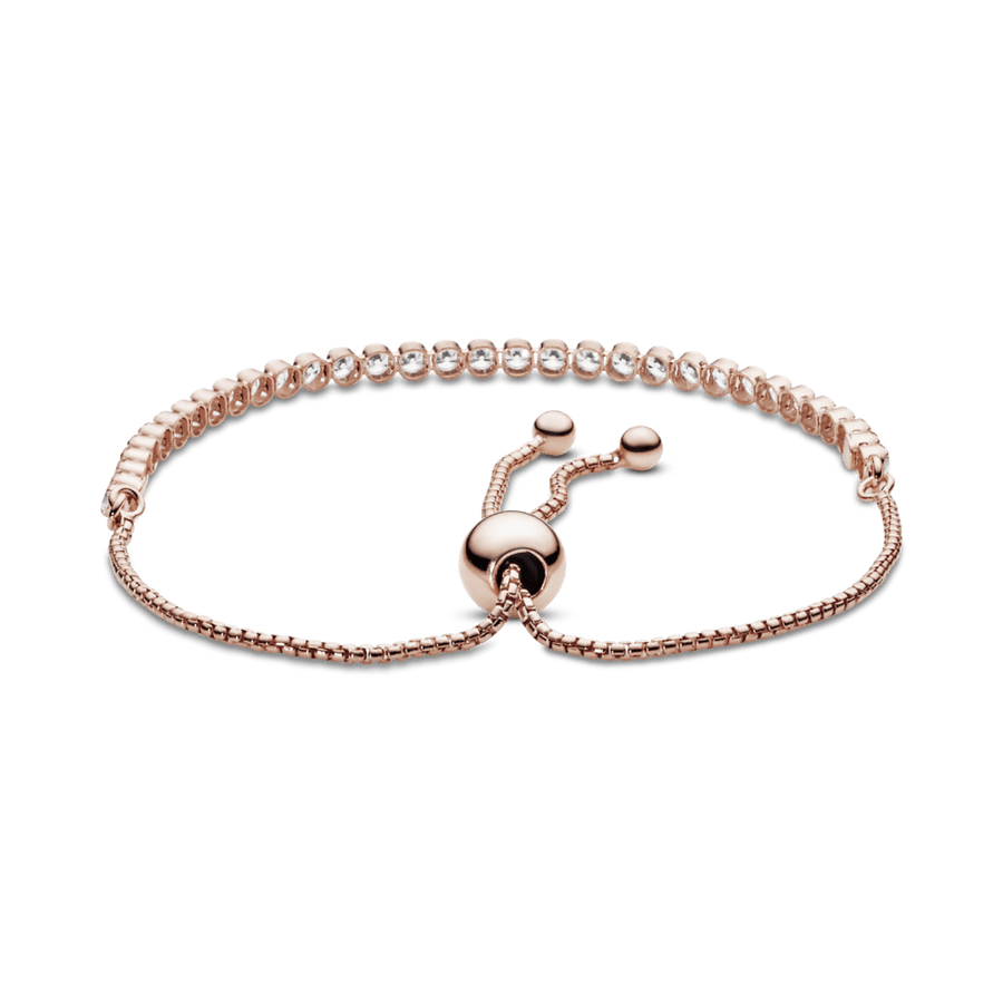 14 karatų rausvojo aukso padengto metalo apyrankė su kubiniu cirkoniu - Pandora Lietuva