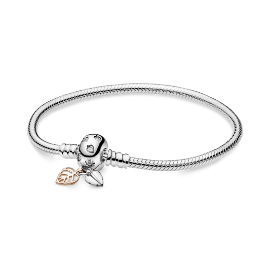 14 karatų rausvuoju aukso padengto metalo gyvatės pynimo apyrankė - Pandora Lietuva