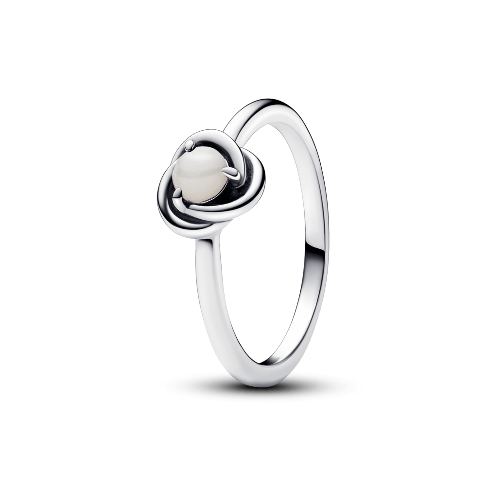 Amžinybės rato žiedas su birželio mėnesį gimusiųjų akmeniu - Pandora Lietuva