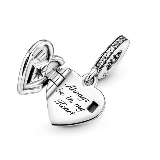 Atidaromas širdies medaliono kabantis karoliukas - Pandora LT