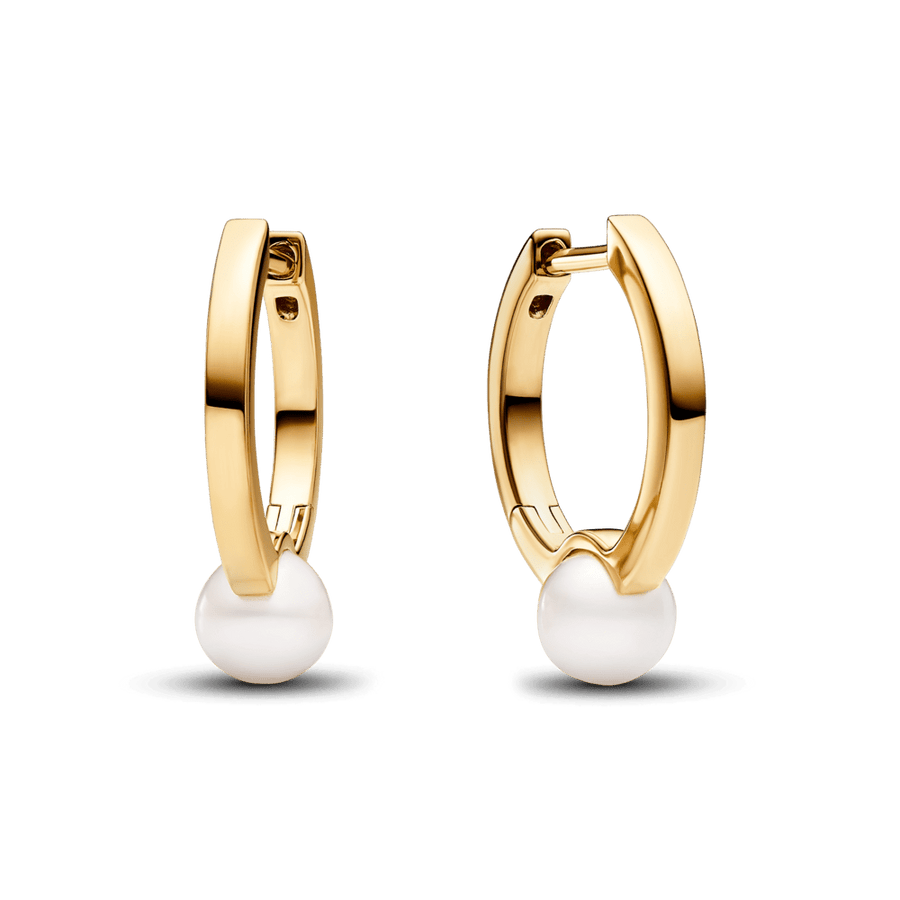 Auskarai-lankeliai su apdorotais, dirbtiniu būdu išaugintais gėlavandeniais perlais - Pandora Lietuva