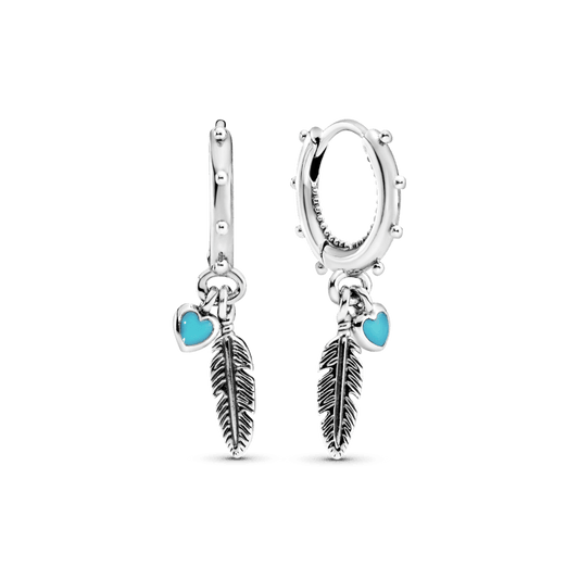 Auskarai Širdys ir Plunksna - Pandora Lietuva