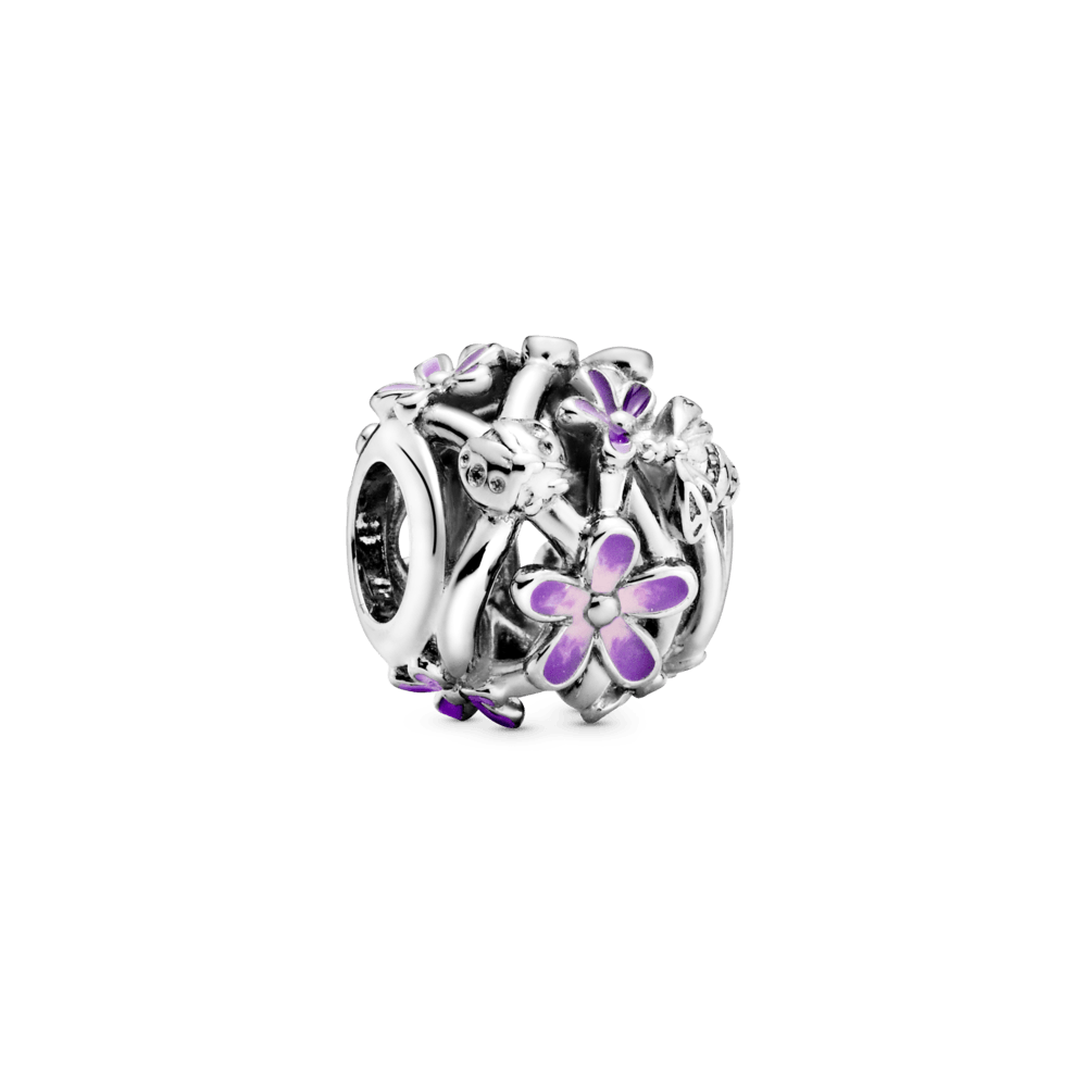 Ažūrinis purpurinės ramunėlės karoliukas - Pandora LT