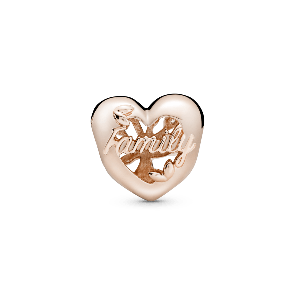 Ažūrinis šeimos medžio širdies karoliukas - Pandora Lietuva