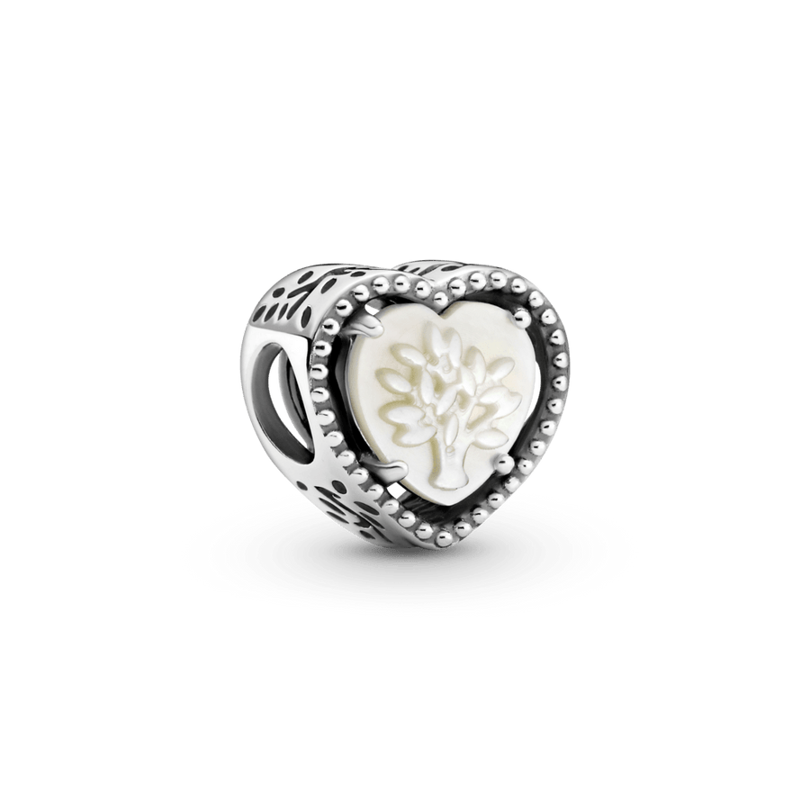 Ažūrinis širdelės formos karoliukas su šeimos medžiu - Pandora LT