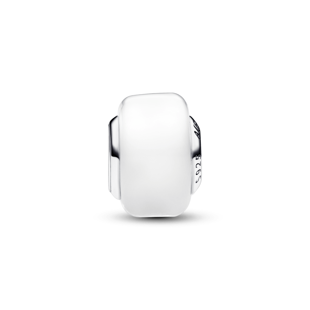Baltas mažulytis karoliukas iš Murano stiklo - Pandora Lietuva