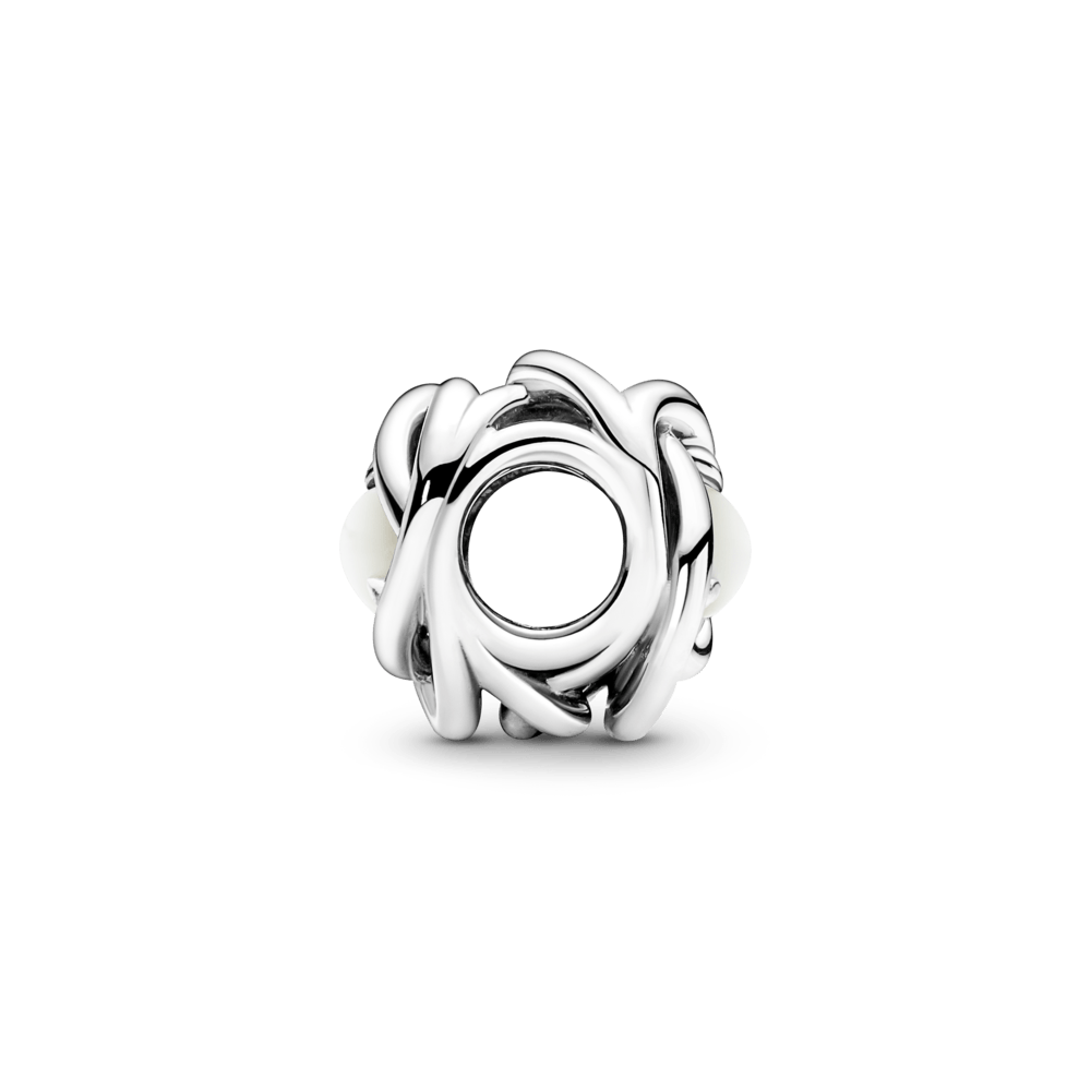Baltas perlamutrinis amžinybės kilpos karoliukas - Pandora LT