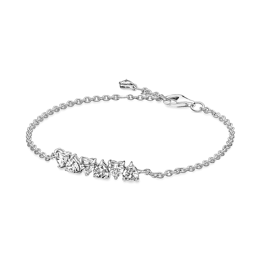 Blizganti begalinių širdžių grandinėlė - apyrankė - Pandora LT