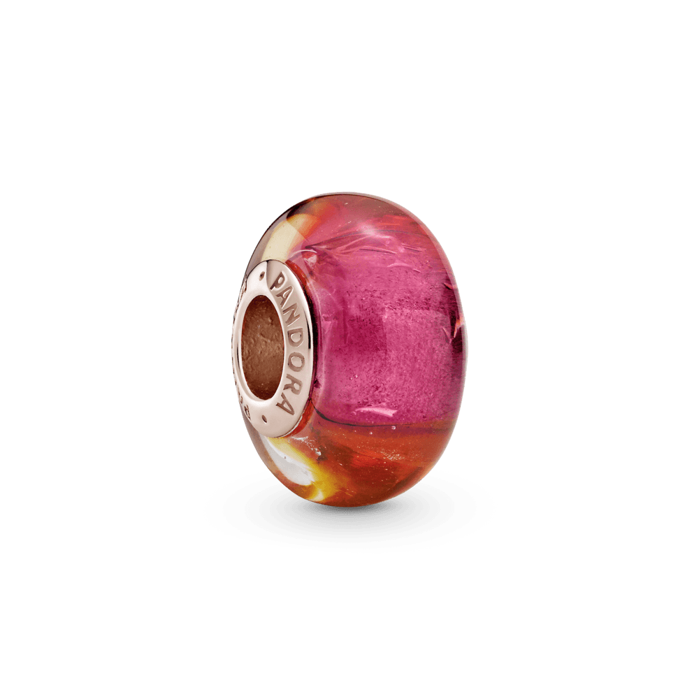 Blizgantis saulėlydžio Murano stiklo karoliukas - Pandora LT