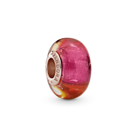 Blizgantis saulėlydžio Murano stiklo karoliukas - Pandora LT