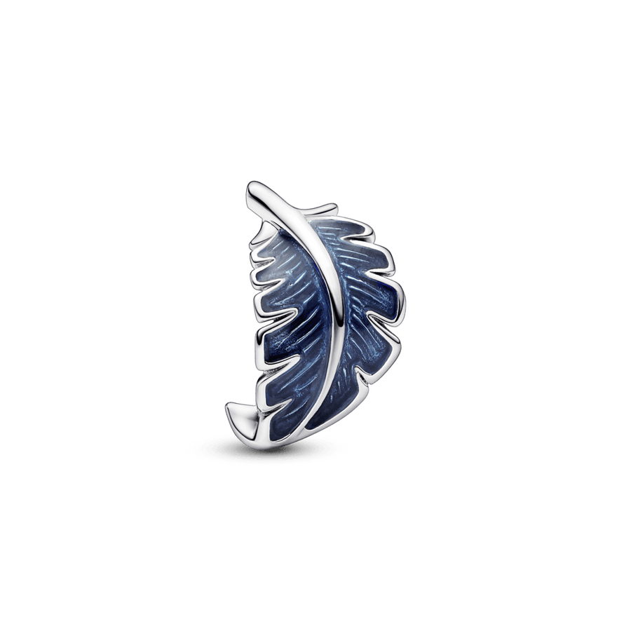 Blue Curved Feather Charm pakabukas - Pandora Lietuva