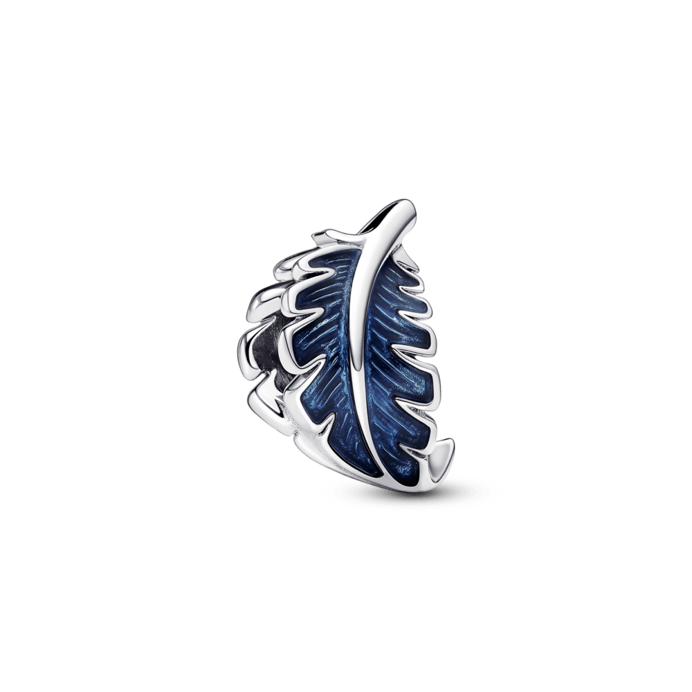 Blue Curved Feather Charm pakabukas - Pandora Lietuva