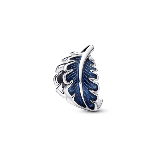 Blue Curved Feather Charm pakabukas - Pandora Lietuva