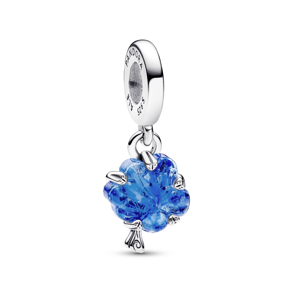 Blue Murano Glass Family Tree Dangle Charm pakabukas - Pandora Lietuva