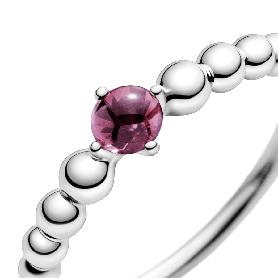 Degantis raudonas žiedas su karoliukais - Pandora LT