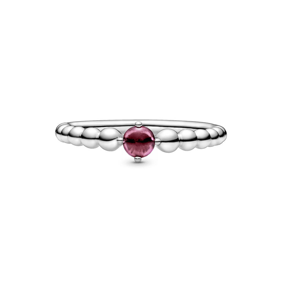 Degantis raudonas žiedas su karoliukais - Pandora LT