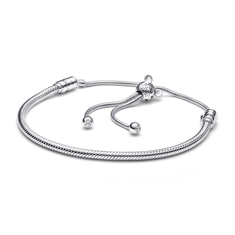 Disnėjaus parkai, Peliuko Mikio užsegimas ir Pandora Moments gyvatės pynimo grandinėlės apyrankė su slankikliu - Pandora Lietuva