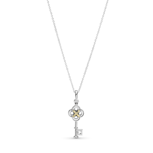 Dviejų atspalvių Gėlėto raktelio kaklo papuošalas - Pandora Lietuva