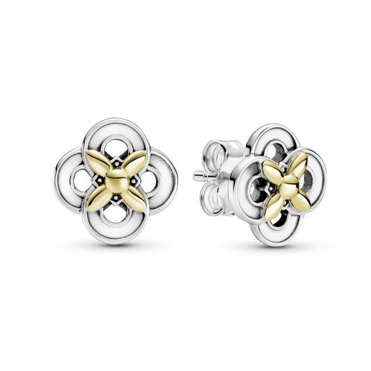 Dviejų atspalvių įveriami gėlių auskarai - Pandora LT