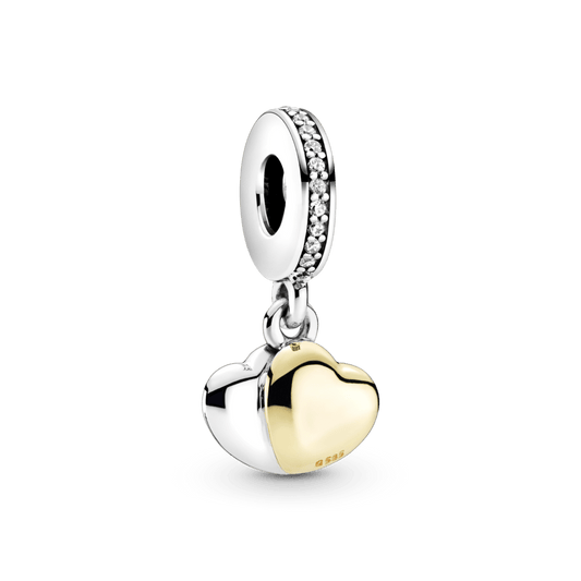 Dviejų širdžių kabantis karoliukas - Pandora Lietuva