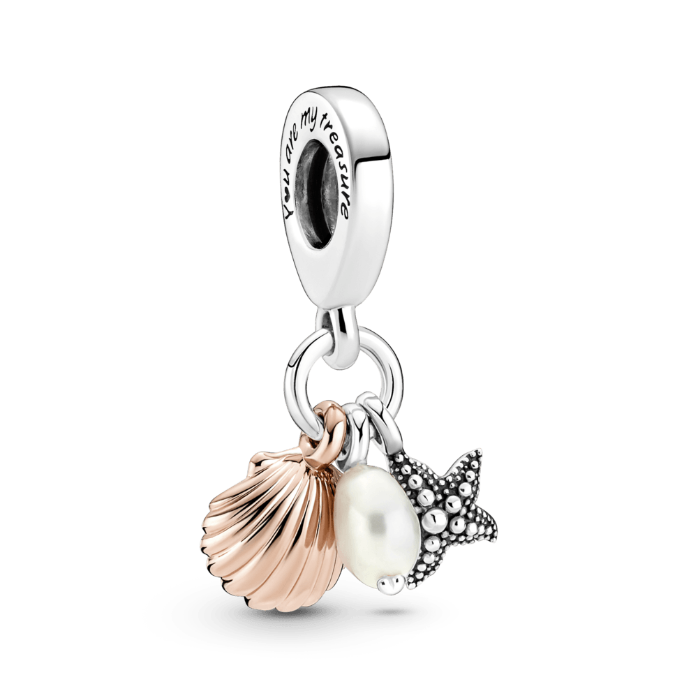 Gėlavandenių kultūrinių perlų, jūrų žvaigždžių ir kriauklių karoliukas - Pandora LT