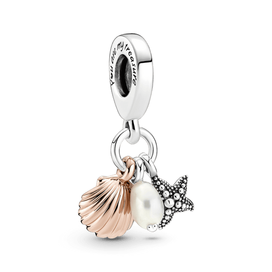 Gėlavandenių kultūrinių perlų, jūrų žvaigždžių ir kriauklių karoliukas - Pandora LT