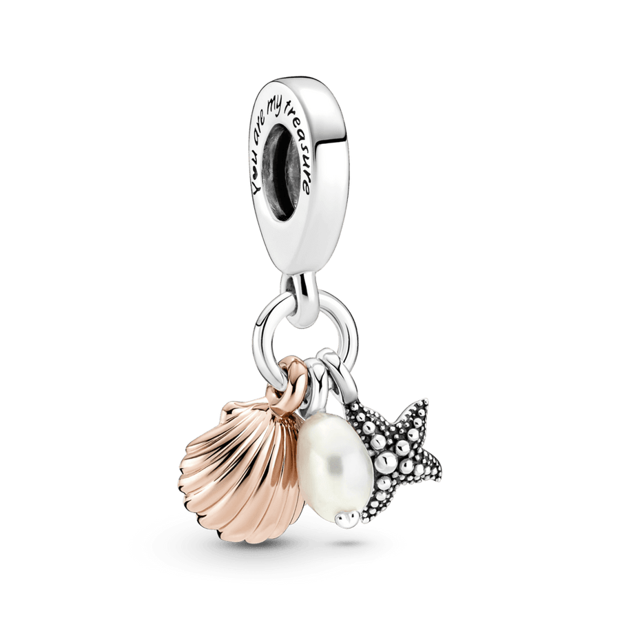 Gėlavandenių kultūrinių perlų, jūrų žvaigždžių ir kriauklių karoliukas - Pandora LT