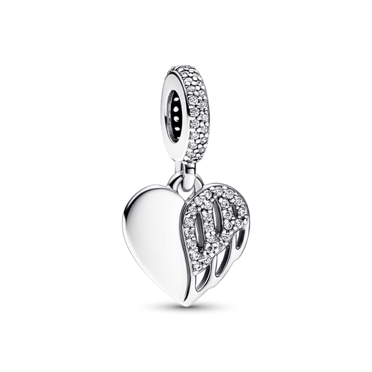 Heart & Angel Dangle Charm - Pandora Lietuva