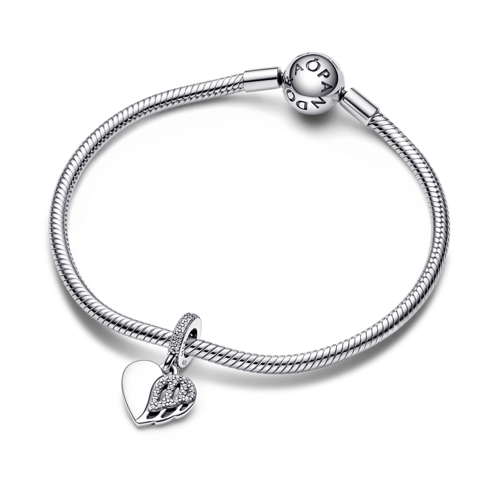 Heart & Angel Dangle Charm - Pandora Lietuva