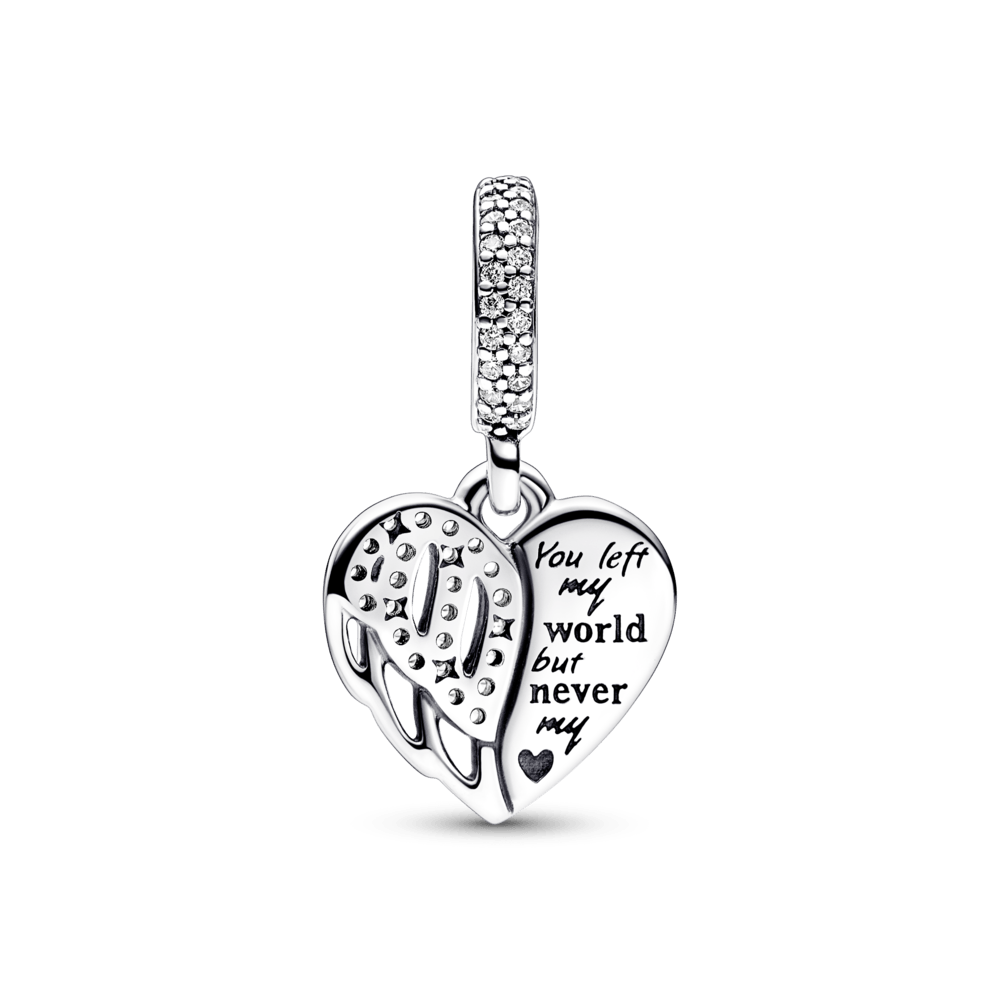 Heart & Angel Dangle Charm - Pandora Lietuva