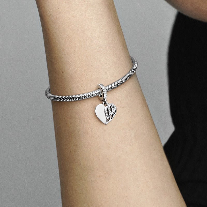 Heart & Angel Dangle Charm - Pandora Lietuva