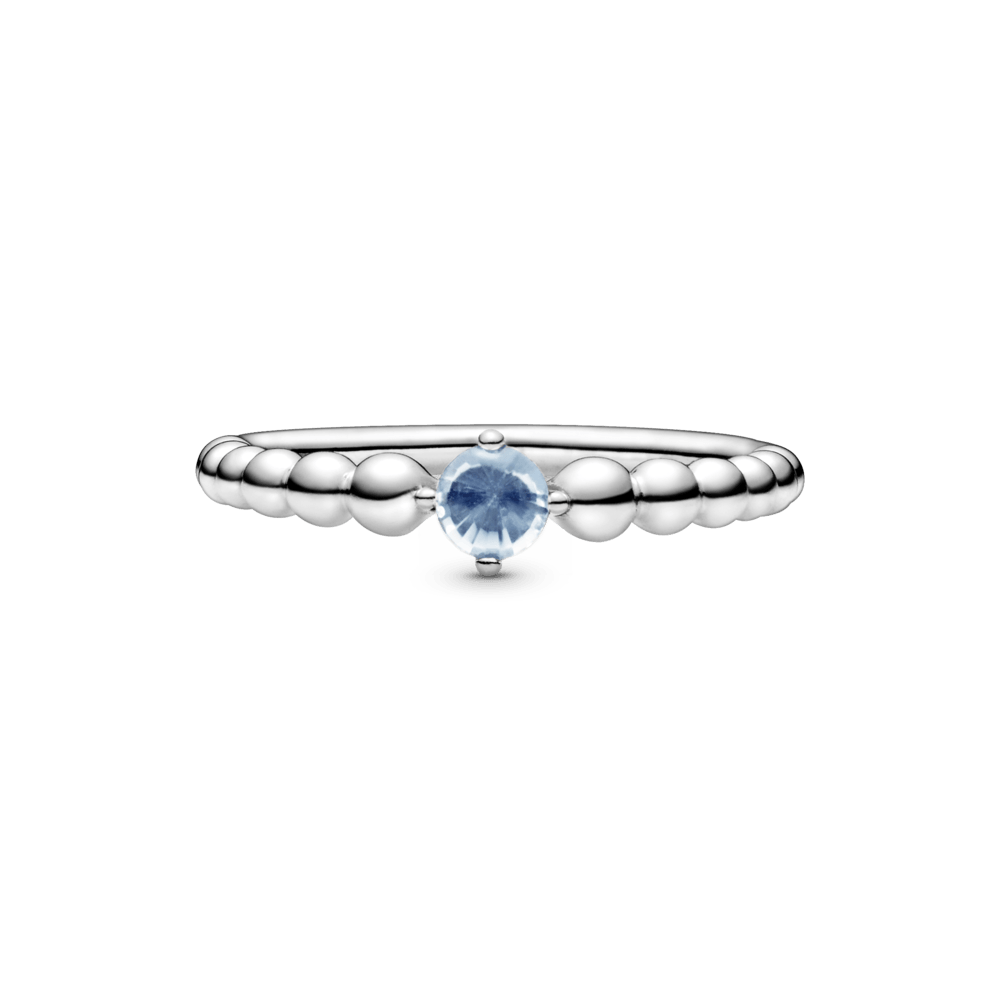 Jūros mėlynumo žiedas su karoliukais - Pandora LT