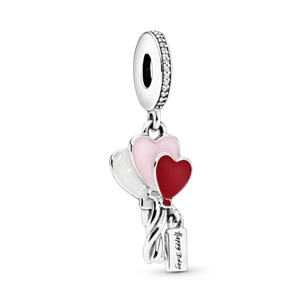 Kabantis karoliukas Širdies formos balionai - Pandora LT