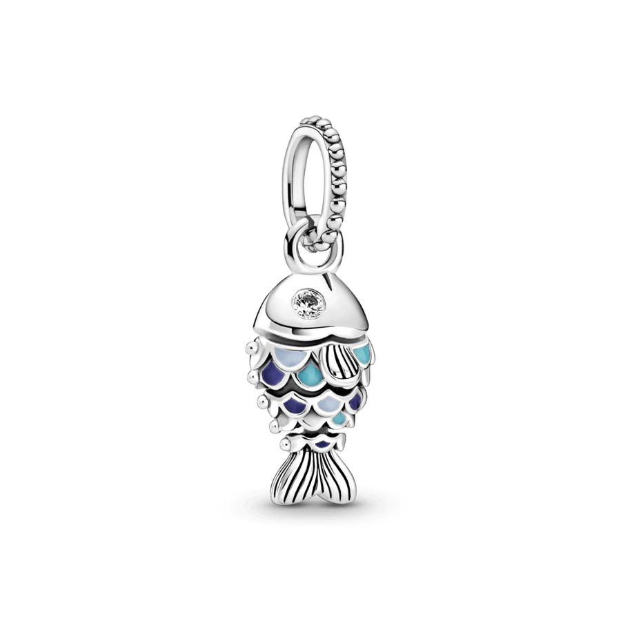 Kabantis karoliukas su žuvele mėlynais žvynais - Pandora LT