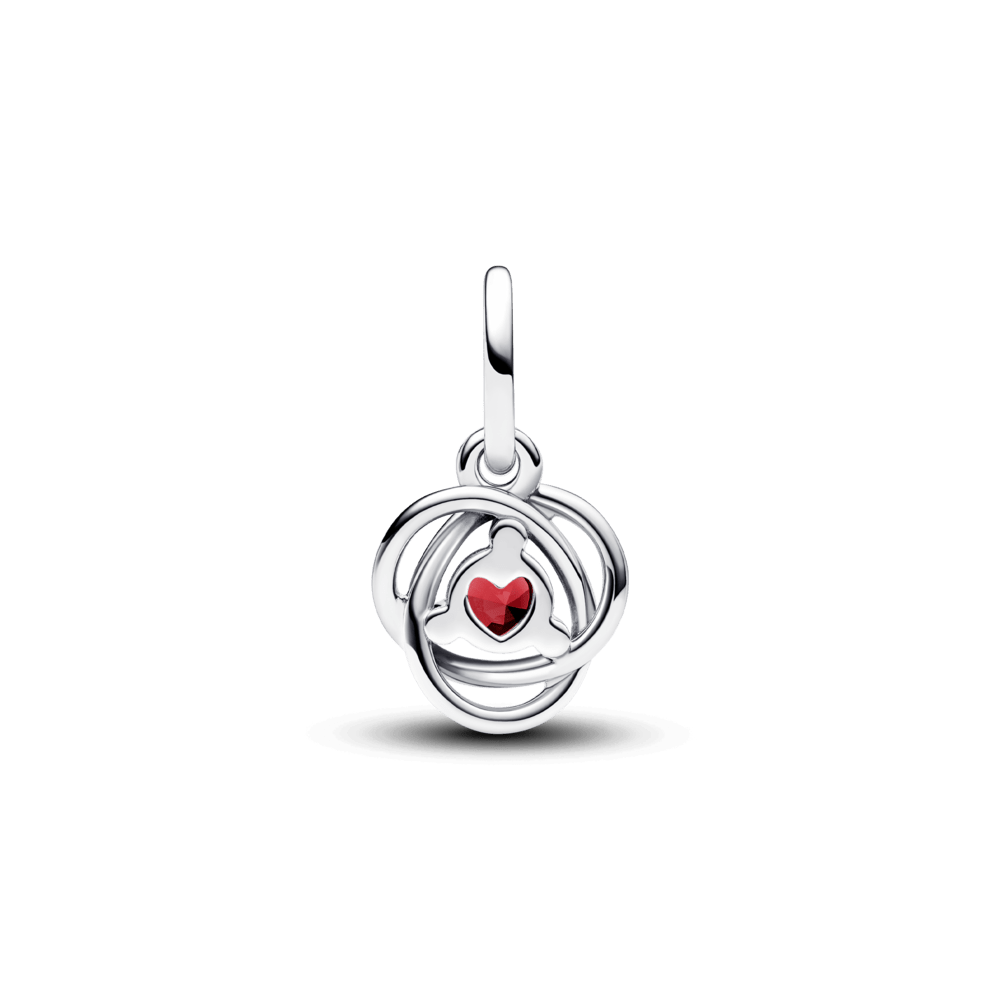 Karoliukas-pakabukas „Amžinybės ratas“ su tamsiai raudonu kristalu - Pandora Lietuva
