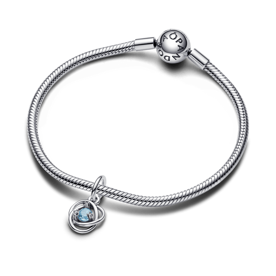 Karoliukas-pakabukas „Amžinybės ratas“ su žydru kristalu - Pandora Lietuva