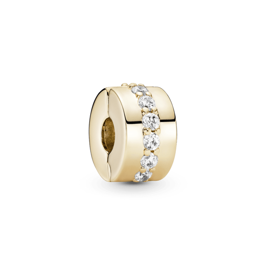 Karoliukas - spaustukas su eilute išdėliotais skaisčiai žėrinčiais akmenukais - Pandora Lietuva