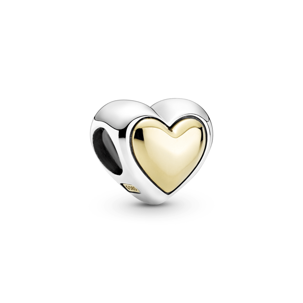 Karoliukas su išgaubta auksine širdele - Pandora Lietuva