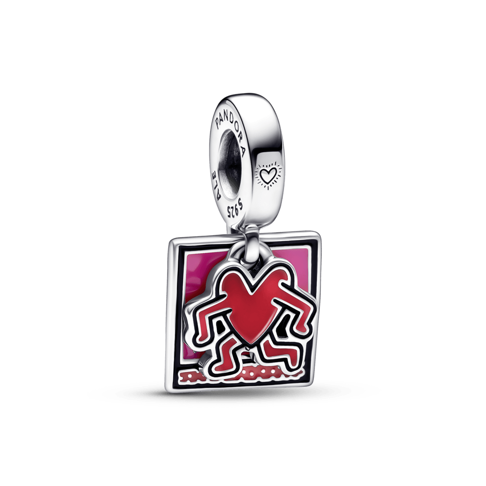 Keith Haring™ x Pandora Walking Heart Double Dangle Charm - Pandora LT