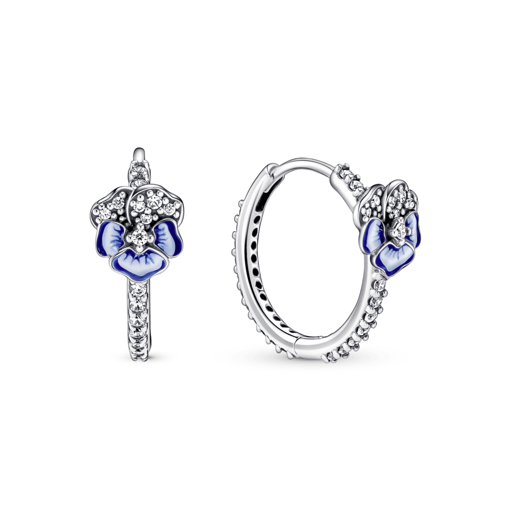 Lankelio formos auskarai – Mėlyna gėlė našlaitė - Pandora LT