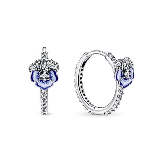 Lankelio formos auskarai – Mėlyna gėlė našlaitė - Pandora LT